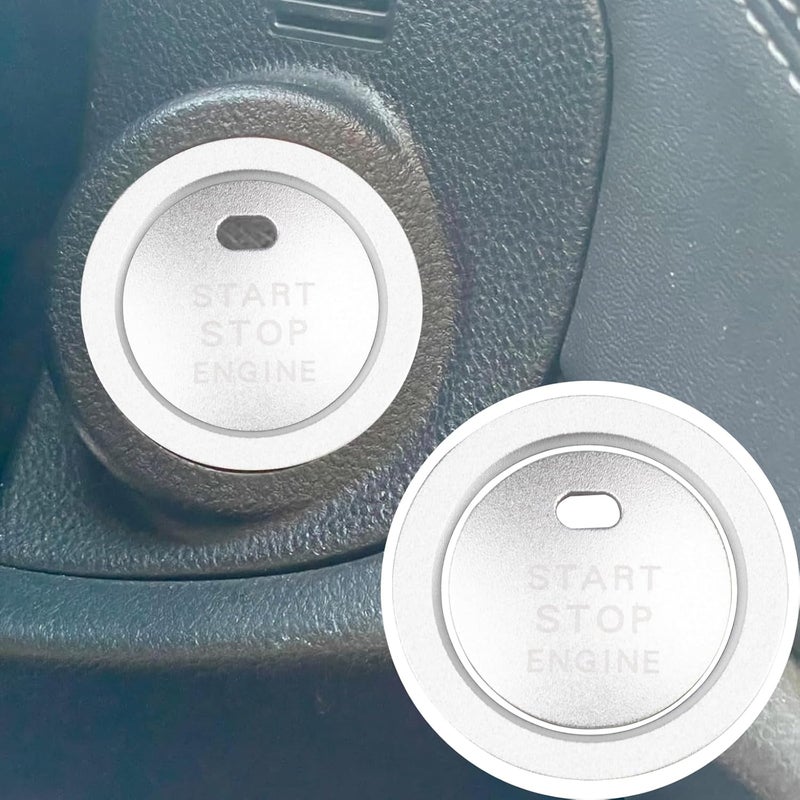 HDUFC 5pcs for Subaru Crosstrek/Impreza 2024 2025, Forester 2025, Legacy Outback 2020-2025, WRX, Ascent Volume Adjustment Knob, Mirror Knob Cover, Start Button Cover/Ring (Silver) - Image 2